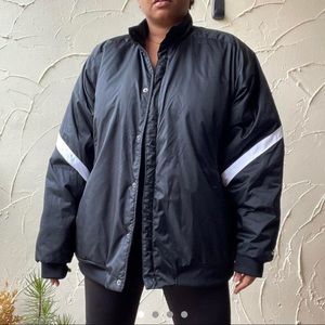 Old school Adidas black puffer bomber coat!